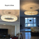 Chrome round crystal chandelier living room pendant light by Decorbites