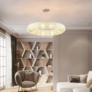 Chrome round crystal chandelier living room pendant light by Decorbites