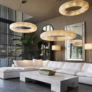 Chrome round crystal chandelier living room pendant light by Decorbites