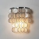 Chrome Round Tiered Capiz Shell Wall Lamp