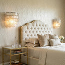 Chrome Round Tiered Capiz Shell Wall Lamp