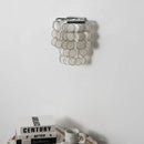 Chrome Round Tiered Capiz Shell Wall Lamp