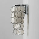Chrome Round Tiered Capiz Shell Wall Lamp