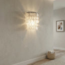 Chrome Round Tiered Capiz Shell Wall Lamp