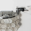 Chrome Round Tiered Capiz Shell Wall Lamp