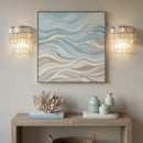 Chrome Round Tiered Capiz Shell Wall Lamp