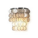 Chrome Round Tiered Capiz Shell Wall Lamp