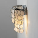 Chrome Round Tiered Capiz Shell Wall Lamp