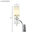 GobekUsa Pillar Wall Mounted Sconce Light in Chrome with Ribbed Fabric Shade - Ideal for Living Room