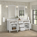 James Martin Lorelai 72" Double Bathroom Vanity, Bright White