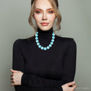 Chunky Blue Turquoise Magnesite Beaded Necklace