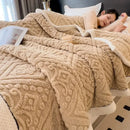 GobekUsa Double-Layer Coral Fleece Blanket: Super Soft Queen King Quilt for Winter