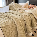 GobekUsa Double-Layer Coral Fleece Blanket: Super Soft Queen King Quilt for Winter