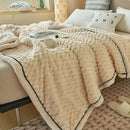 GobekUsa Double-Layer Coral Fleece Blanket: Super Soft Queen King Quilt for Winter