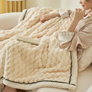 GobekUsa Double-Layer Coral Fleece Blanket: Super Soft Queen King Quilt for Winter