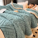 GobekUsa Double-Layer Coral Fleece Blanket: Super Soft Queen King Quilt for Winter