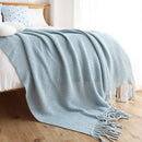 GobekUsa Knitted Leisure Blanket Throw - Cozy Sofa Cover and Bed End Towel with Tassels