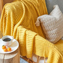 GobekUsa Cozy Knitted Sofa Blanket - Winter Home Office Nap Comfort