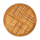 Outdoor Round Acacia Wood Accent Table - 27.5" Teak
