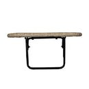 Tan Wicker Foldable Patio Balcony Table with Adjustable Clamps
