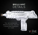Uzi Submachine Gun Whiskey Gun Decanter and 4 Liquor Glasses