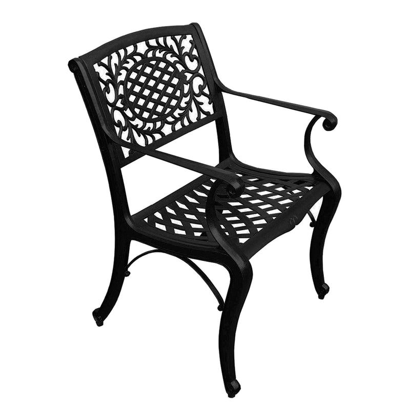 Aluminum 9pc Rectangular Patio Dining Set, Lazy Susans, Eight Chairs