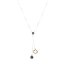Circle Two-Toned Grey Labradorite Sterling Silver Necklace