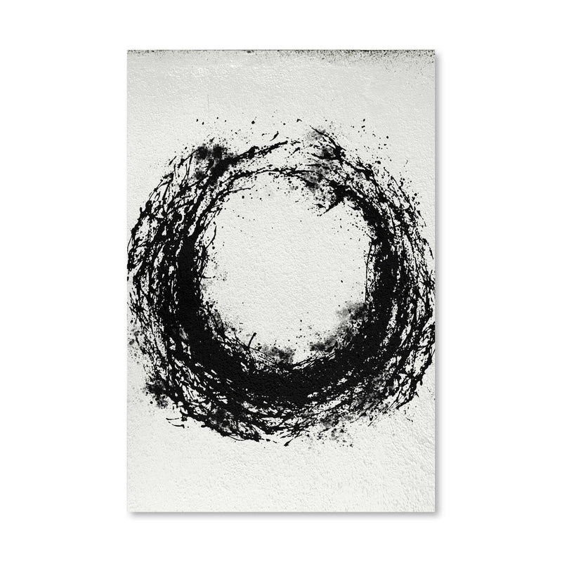 Circular Black Paint Canvas