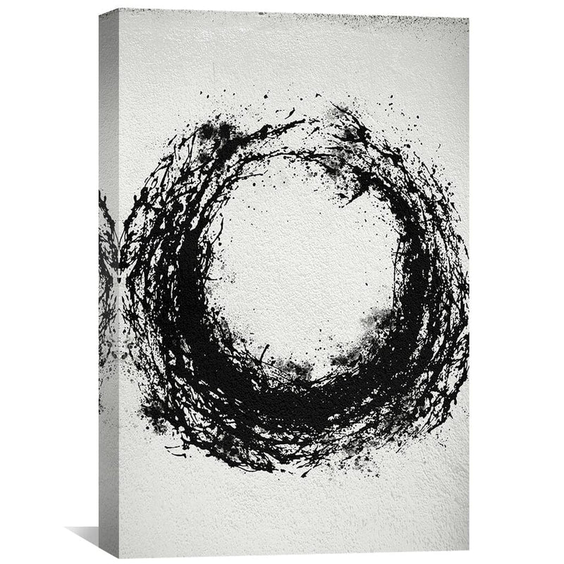 Circular Black Paint Canvas