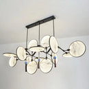 GobekUsa Circular Fan Island Lamp: Modern Acrylic LED Suspension Light with Landscape Print – Perfect for Tearooms
