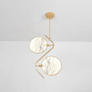 GobekUsa Circular Fan Island Lamp: Modern Acrylic LED Suspension Light with Landscape Print – Perfect for Tearooms