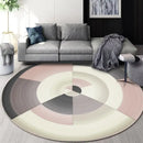GobekUsa Circular Geometric Cashmere Floor Mat for Living Room, Stain Resistant & Easy-Clean