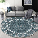 GobekUsa Circular Geometric Cashmere Floor Mat for Living Room, Stain Resistant & Easy-Clean