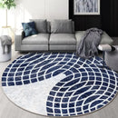 GobekUsa Circular Geometric Cashmere Floor Mat for Living Room, Stain Resistant & Easy-Clean