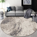 GobekUsa Circular Geometric Cashmere Floor Mat for Living Room, Stain Resistant & Easy-Clean