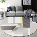 GobekUsa Circular Geometric Cashmere Floor Mat for Living Room, Stain Resistant & Easy-Clean