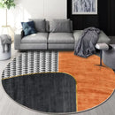 GobekUsa Circular Geometric Cashmere Floor Mat for Living Room, Stain Resistant & Easy-Clean