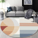 GobekUsa Circular Geometric Cashmere Floor Mat for Living Room, Stain Resistant & Easy-Clean
