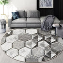 GobekUsa Circular Geometric Cashmere Floor Mat for Living Room, Stain Resistant & Easy-Clean