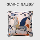 GobekUsa Circus Horse Print Velvet Cushion Cover in Various Sizes