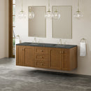 James Martin Laurent 72" Dual Mount Double Bathroom Vanity, Honey Oak