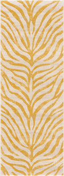 Yellow Terra Zebra Print Area Rug - Clearance