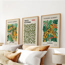 Flower Market, Kusama Art Prints. Modern Tropical Wall Decor by Wall Art Set