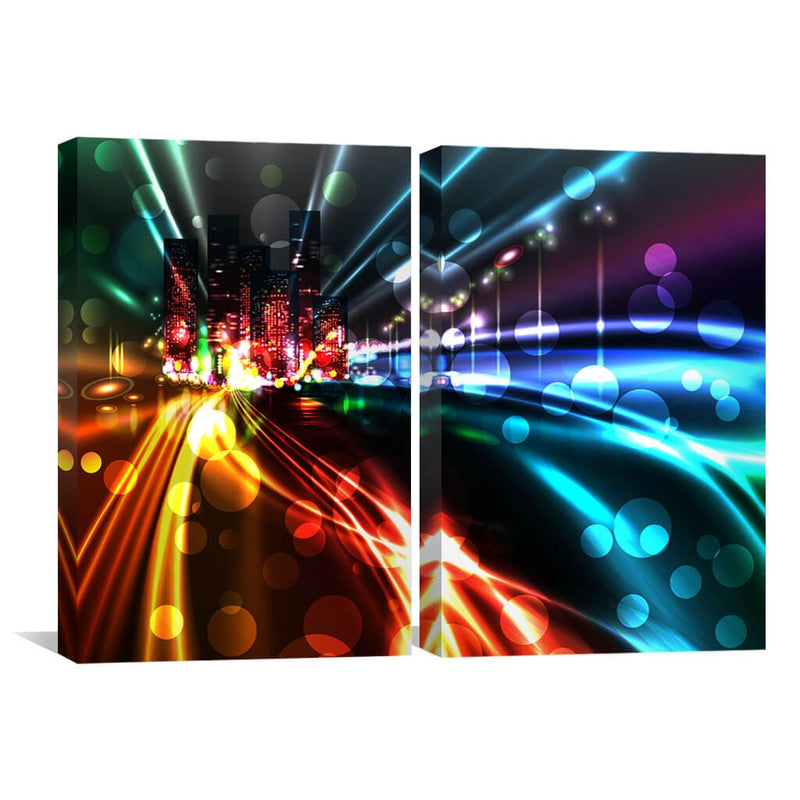 City Light Trails Canvas