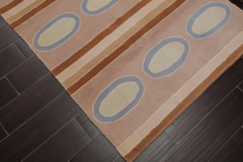 3'6" x 5'6" Handmade 100% Wool Oriental Area Rug Contemporary Pink