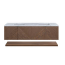 James Martin Marcello 72" Floating Double Bathroom Vanity, Chestnut