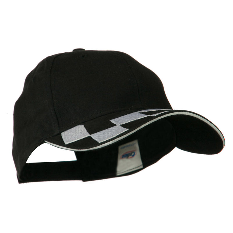 Brushed Cotton Embroidered Checker Logo Cap