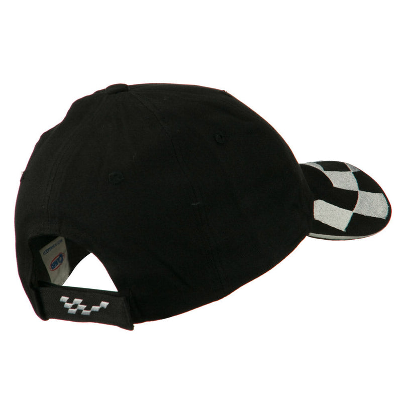 Brushed Cotton Embroidered Checker Logo Cap