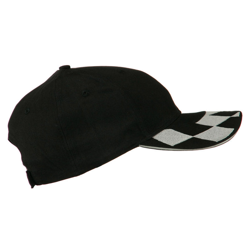 Brushed Cotton Embroidered Checker Logo Cap