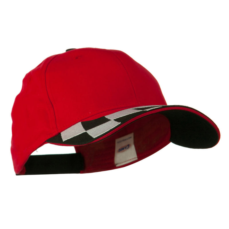 Brushed Cotton Embroidered Checker Logo Cap